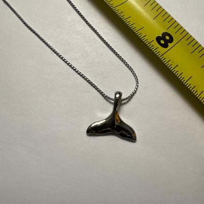 Sterling 925 whale tail necklace