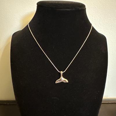 Sterling 925 whale tail necklace