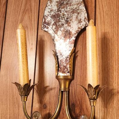 Lot #326 Pair of Mirrored Candle Sconces