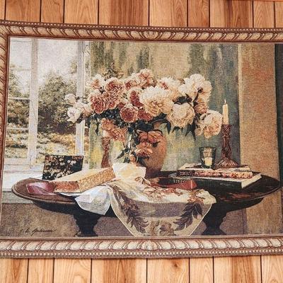 Lot #328 Decorative Tapestry on Rod - signed