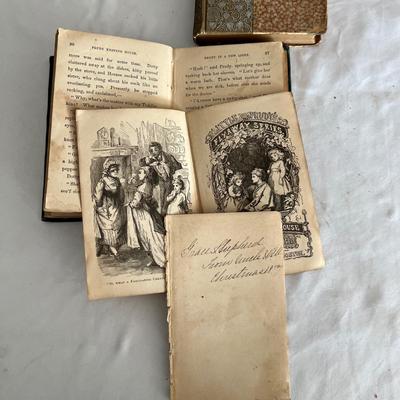 Antique Book Ends & Leather bound Books (LR-RG)