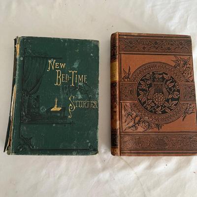 Antique Book Ends & Leather bound Books (LR-RG)