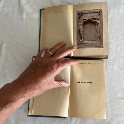 Antique Book Ends & Leather bound Books (LR-RG)