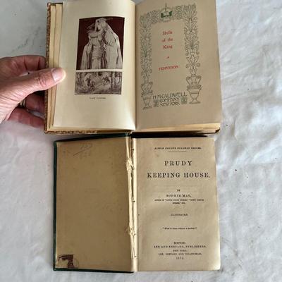 Antique Book Ends & Leather bound Books (LR-RG)