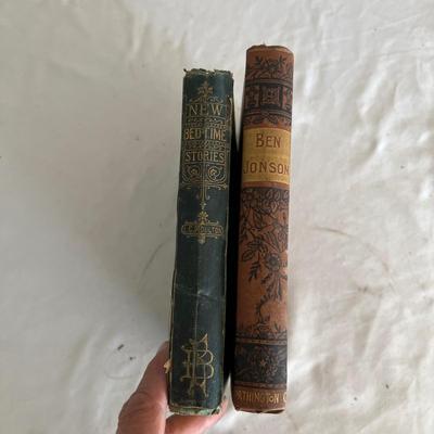 Antique Book Ends & Leather bound Books (LR-RG)