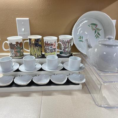 Porcelain China Kitchen Lot - Dunoon Hamlets Mugs, Shafford