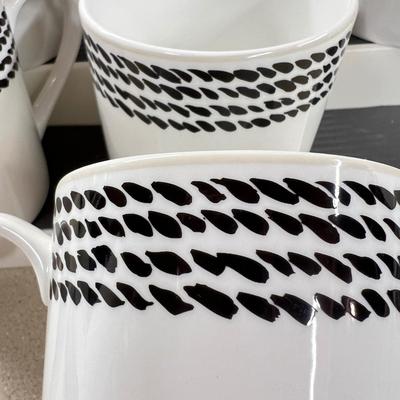 6 Kate Spade For Lenox Mugs, 6 Espresso Cups & Saucers