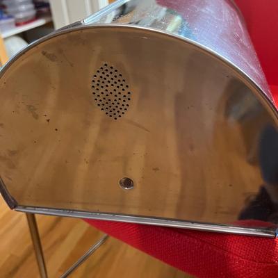 Vintage Pantry Queen Bread Box MCM Chrome Stainless Vented