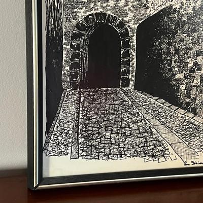Original Pen & Ink Framed Art Drawing