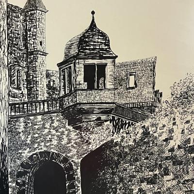 Original Pen & Ink Framed Art Drawing