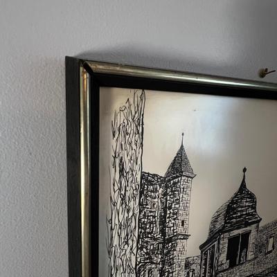Original Pen & Ink Framed Art Drawing