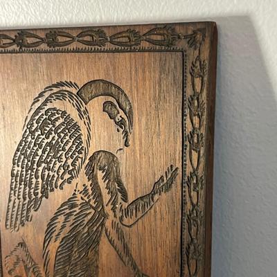 Framed Block Print w Original Wood Carved Block
