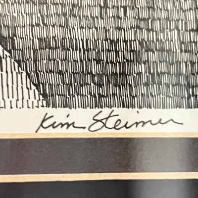 Framed Artwork Lot - 2 Pen & Ink, 1 Block Print