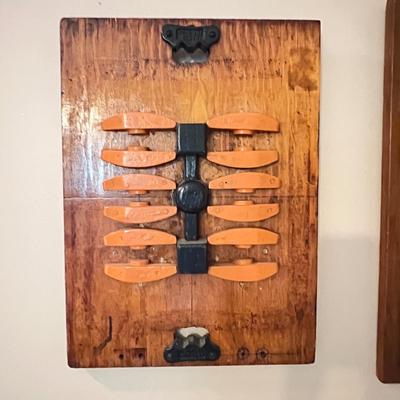 Pair of Vintage Original Industrial Artwork Hanging Sculptures