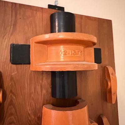 Pair of Vintage Original Industrial Artwork Hanging Sculptures