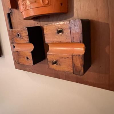 Pair of Vintage Original Industrial Artwork Hanging Sculptures