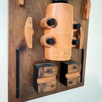 Pair of Vintage Original Industrial Artwork Hanging Sculptures