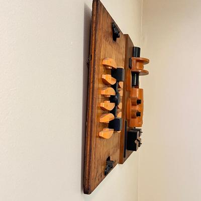 Pair of Vintage Original Industrial Artwork Hanging Sculptures
