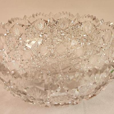 Lot #332 Beautiful Antique Cut Glass Bowl