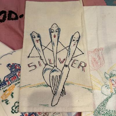 Antique Vintage Embroidered Linens Lot