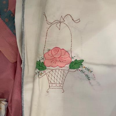 Antique Vintage Embroidered Linens Lot