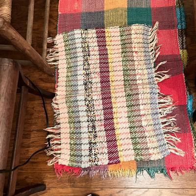 Lot of 8 Vintage Woven Rag Rugs Various Sizes