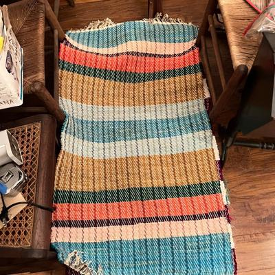 Lot of 8 Vintage Woven Rag Rugs Various Sizes