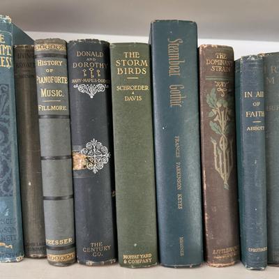 Antique Books in Various Shades of Blue and Green (LR-DZ)