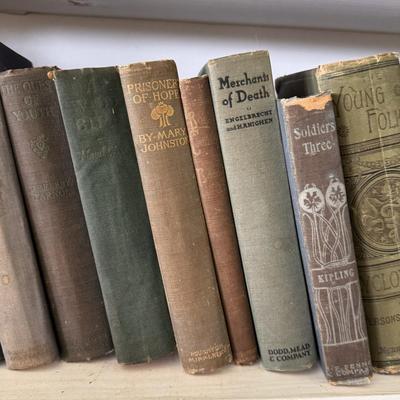 Antique Books in Various Shades of Blue and Green (LR-DZ)