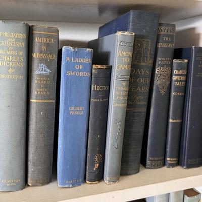 Antique Books in Various Shades of Blue and Green (LR-DZ)