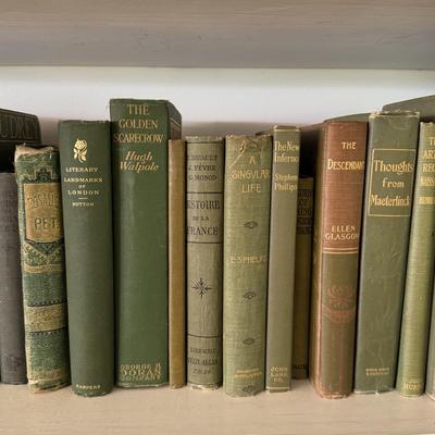 Antique Books in Various Shades of Blue and Green (LR-DZ)