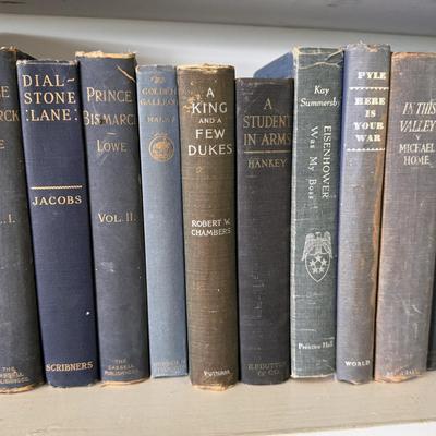 Antique Books in Various Shades of Blue and Green (LR-DZ)