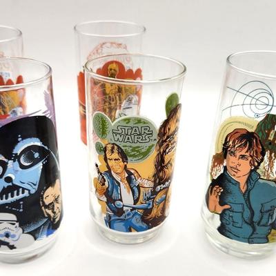 Lot #343 Lot of 5 Vintage Burger King Star Wars Glasses