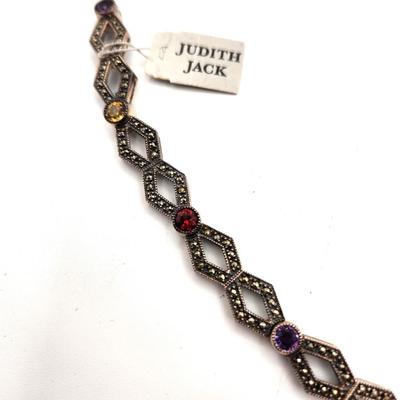 Lot #344 Vintage Sterling Silver Judith Jack Marcasite Bracelet