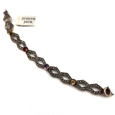 Lot #344 Vintage Sterling Silver Judith Jack Marcasite Bracelet