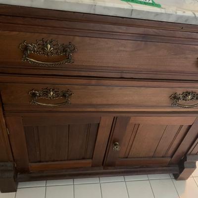 Antique Marble Top Wash Stand