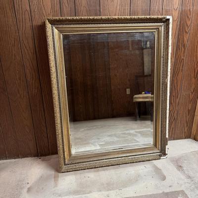 Large Gold Colored Ornate Mirror (B1-DZ)