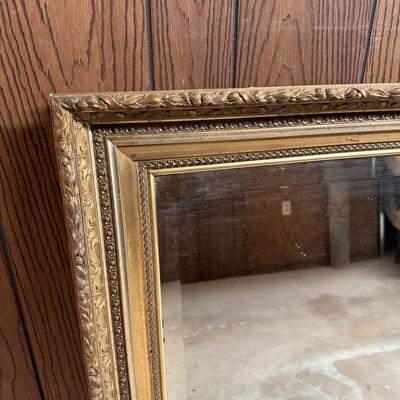 Large Gold Colored Ornate Mirror (B1-DZ)