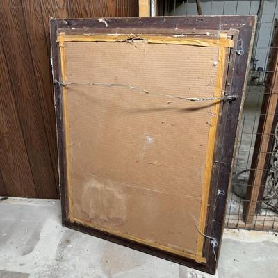 Large Gold Colored Ornate Mirror (B1-DZ)