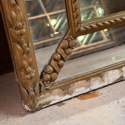 Regency Style Gold Colored Framed Mirror (B1-DZ)
