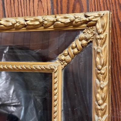 Regency Style Gold Colored Framed Mirror (B1-DZ)