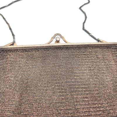 Lot #345 Antique Sterling Silver Mesh Bag - Flapper era