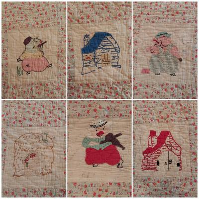 Three Little Pigs Quilt w/ Display Bar (P-BBL)