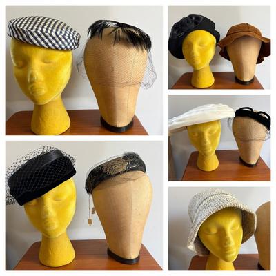 Lot of 9 Vintage Hats