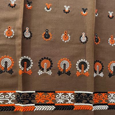 Lot Vintage MCM Fabric, Embroidery, Placemats