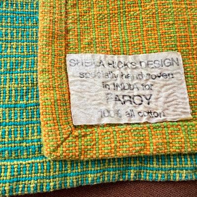 Lot Vintage MCM Fabric, Embroidery, Placemats