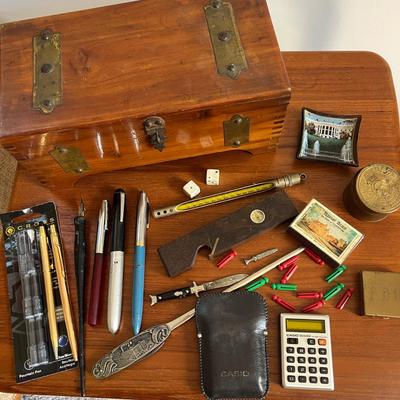 Mixed Collectibles Vintage Lot - Parker, Cross, Sheaffer Pens, Mini Casio Calculater