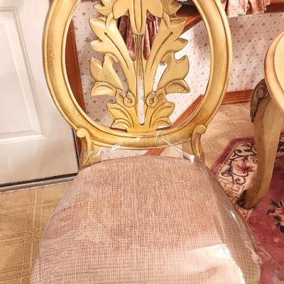 Lot #356 Ashley Furniture Hollywood Regency Style Dining Table - 4 Chairs