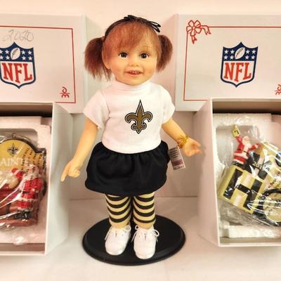 Lot #360 New Orleans Saints Lot "Saints Girls have More Fun" and 2 NFL Ornaments