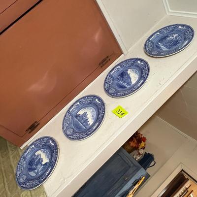 Lot 314 Lot of Blue Transfer ware plates